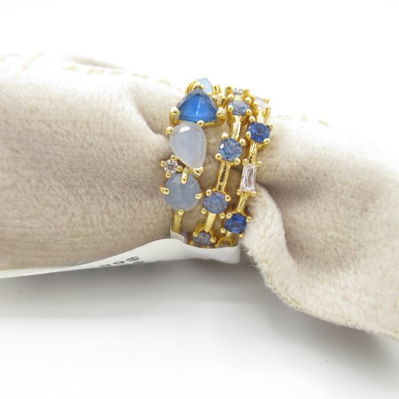 Anthropologie SEPTEMBER Stacked Birthstone Ring Set - Size 7 - Picture 4 of 5